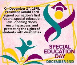Special Education Day is Tuesday, December 2nd